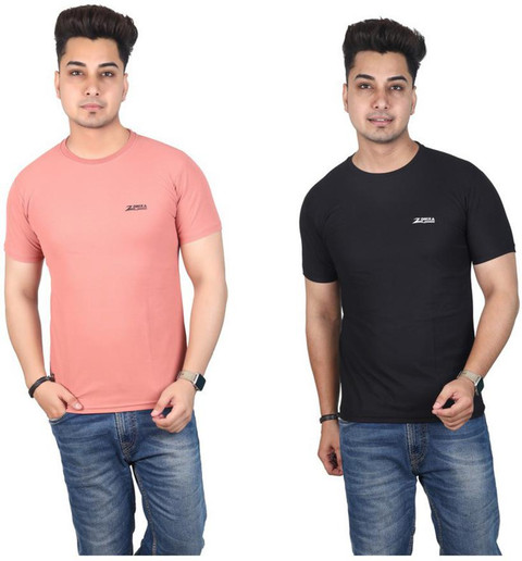 Zonixa Solid Men Round Neck Multicolor T-Shirt - Buy Zonixa Solid