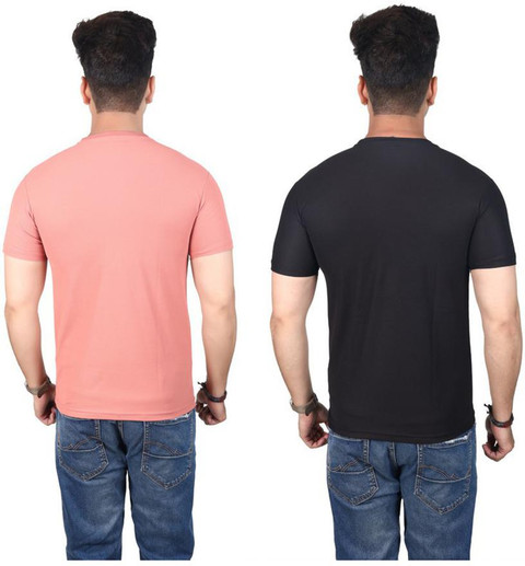 Zonixa Solid Men Round Neck Multicolor T-Shirt - Buy Zonixa Solid