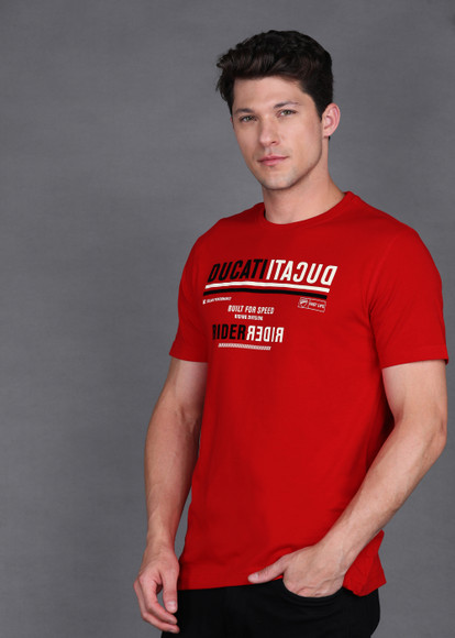 DUCATI Printed Men Round Neck Red T-Shirt - Buy DUCATI Printed Men