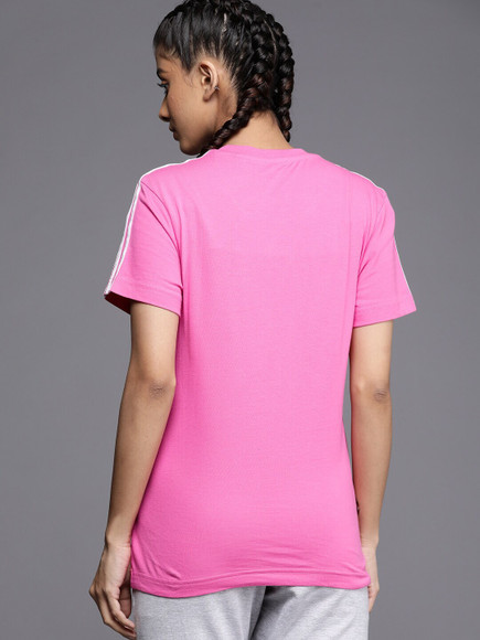 ADIDAS Solid Women Round Neck Pink T-Shirt - Buy ADIDAS Solid