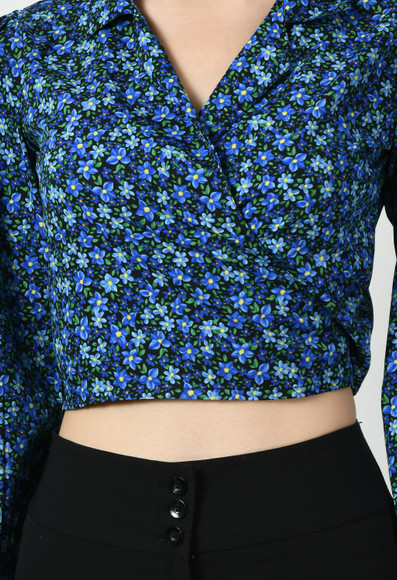 kazu Casual Printed Women Blue Top - Buy kazu Casual Printed Women