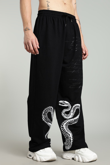 XtremeX Pure Cotton Black Mamba Unisex Joggers (L) Printed Men