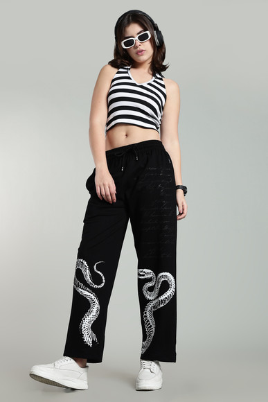 XtremeX Pure Cotton Black Mamba Unisex Joggers (L) Printed Men