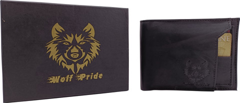 WOLF PRIDE Men Black Genuine Leather Wallet Black - Price in India