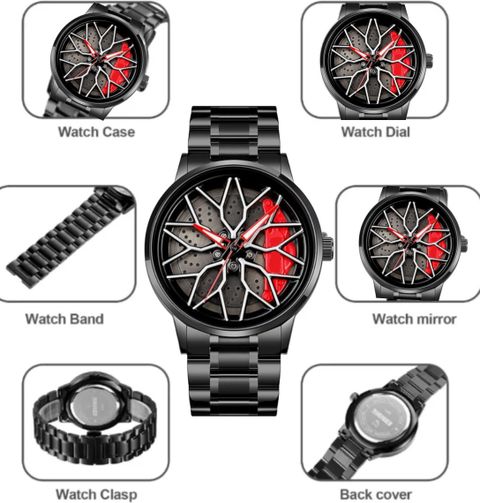 Wheel Rotation Watch SHEEEN Spinning car wheel rotating gyro wrist watch Car wheel watch ...