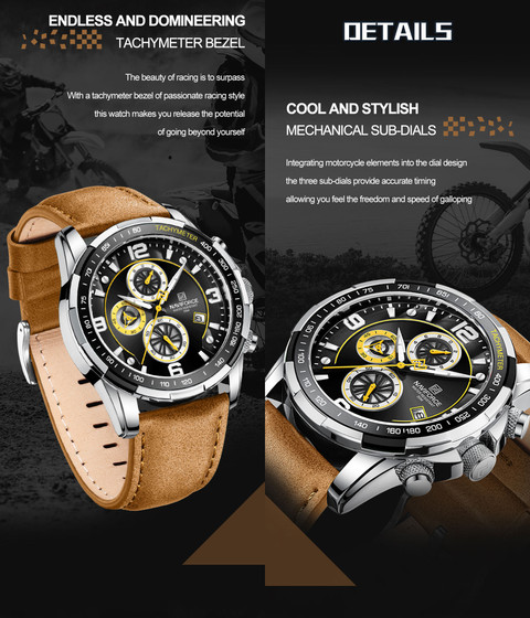 NAVIFORCE 8020 Luxurious Digital Leather Strap Casual Sport Water