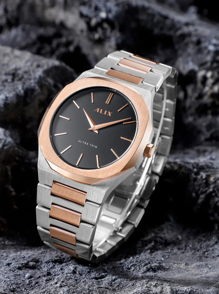 aliel.sy8 Alix Ultra Thin Black Dial Japanese machine two tone stainless
