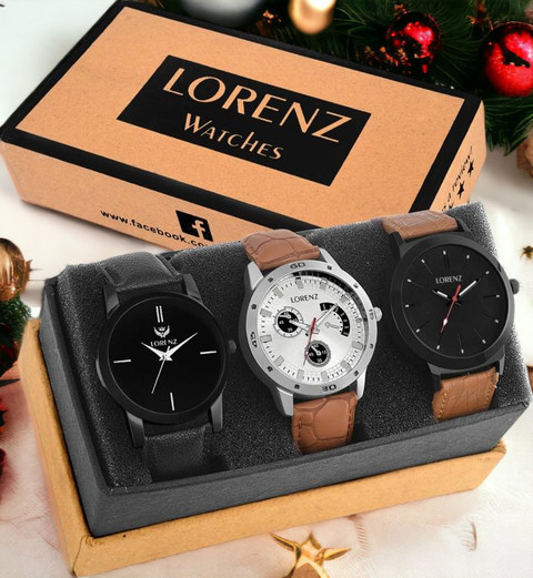 LORENZ 035961S Pack of 3 Mens combo of 3 Stylish watches Analog