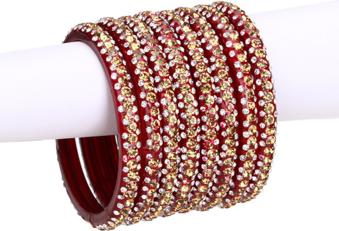 Fancy Red Crystal Bangles Somil Glass Beads, Crystal Bangle Price