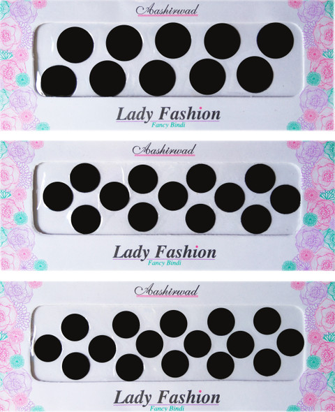 Lady FASHION Ashirwad Plain Bindi 2710201602 Forehead Black Bindis