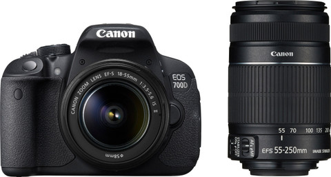 Canon EOS 700D DSLR Camera Body with Dual Lens: EF S18 55 mm IS