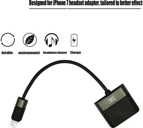 MX Black in Lightning Female Aux Audio Stereo Cable