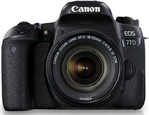 Canon EOS 77D DSLR Camera Body with Single Lens: EF-S18-55 IS STM