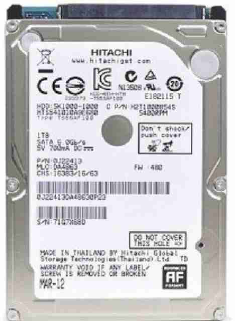 Hgst HGST 1 TB Laptop White SATA Internal Hard Disk Drive (HDD