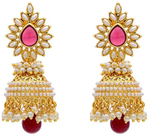 Shining Diva Bollywood Movie Aashiqui Inspired Beads Polki Pearl Alloy  Jhumki Earring