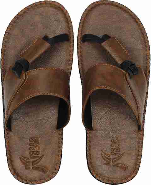 Kraasa Men Men Synthetic Leather Chappal (Black) Slippers Buy
