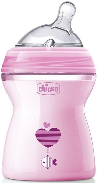 चिको Chicco Natural Feeling Feeding Bottle Nipple-Pink 300ml with 150ml  480 ml