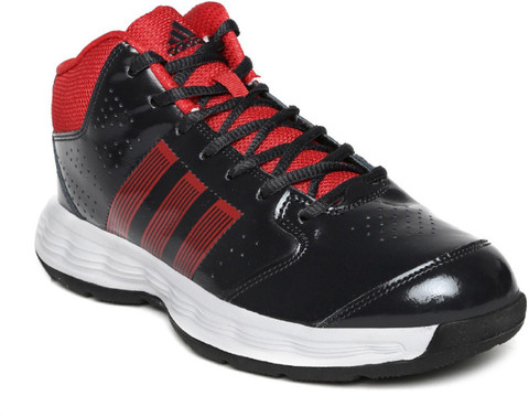 ADIDAS Shove Black and Red Basketball Basketball Shoes For Men