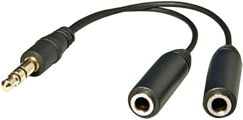 FOX MICRO Black Headphone Splitter For Computer Female to