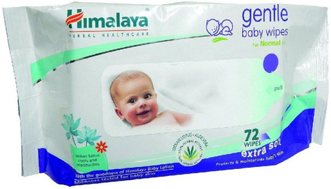 HIMALAYA Gentle Baby Wipes (72 Pcs Packs of 5) Price in India
