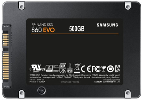 Samsung 860 Evo 500 GB Laptop, Desktop Black SATA III Internal Solid State  Drive (SSD) (MZ-76E500BW)
