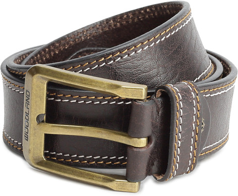 WOODLAND Men Casual Grey Genuine Leather Belt