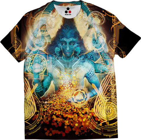 STAND OUT Printed, Geometric Print, Tribal Print, Graphic Print Men Round  Neck Multicolor T-Shirt