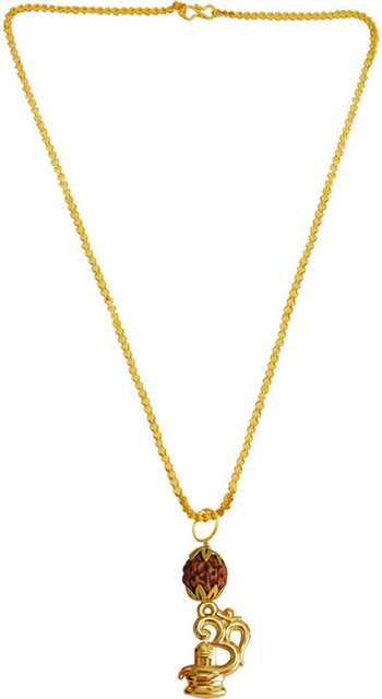 rich famous Om Shivling Rudraksha Pendant For Men/Women Gold