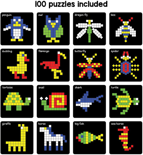 PLAY PANDA Magnetic Puzzles Squares with 250 colorful magnets