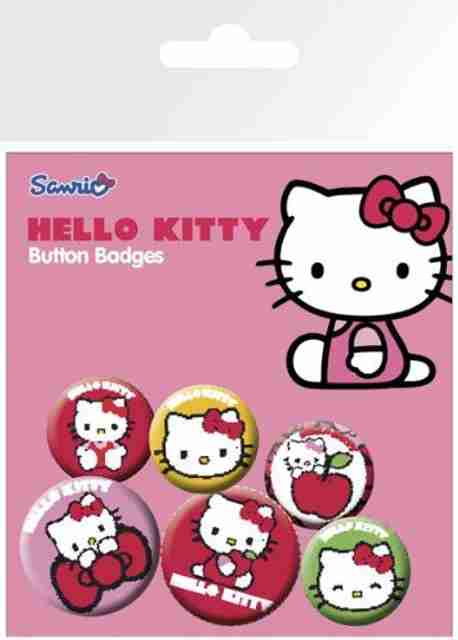 Generic Hello Kitty - 6 Piece Button / Pin / Badge Set (Classic
