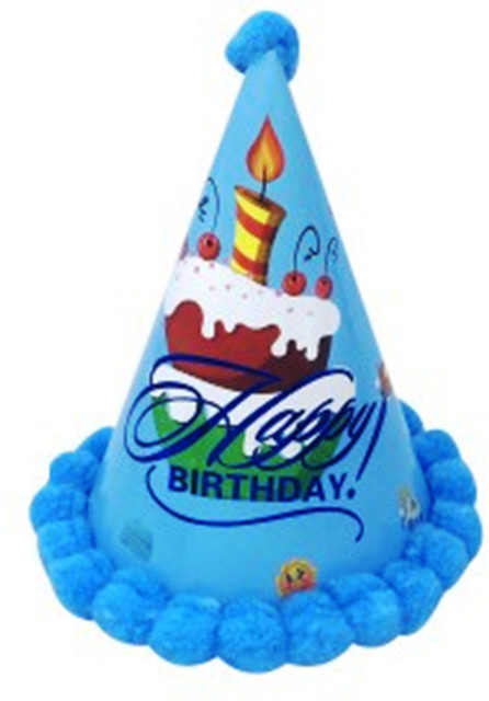FUNCART Happy birthday Cake Printed Blue Cone Cap Price in India