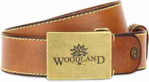 WOODLAND Men Tan Genuine Leather Belt Tan Price in India