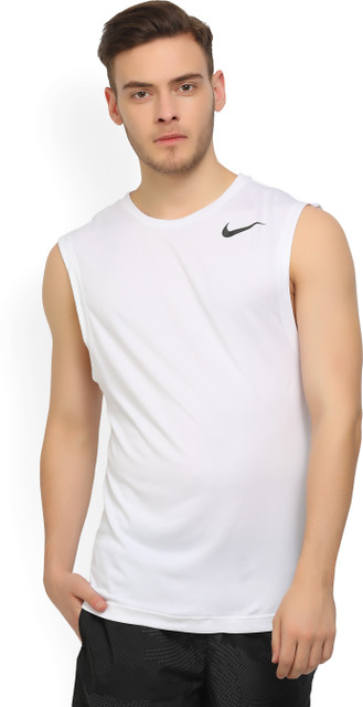 NIKE Men Vest - Buy WHITE/WHITE/BLACK NIKE Men Vest Online at Best