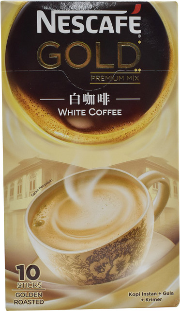 Nescafe Gold Premium Mix White Coffee, 10 Sticks Golden Roasted
