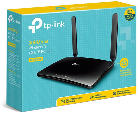 TP-Link TL-MR6400 4G Router GHz 300 Mbps Wifi Speed Single Band  Internal External Antenna Ethernet (Cable Broadband)