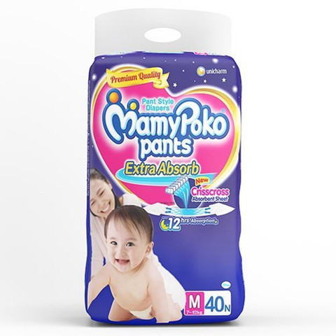 MamyPoko Extra absorb pants Medium Size 40 pieces M