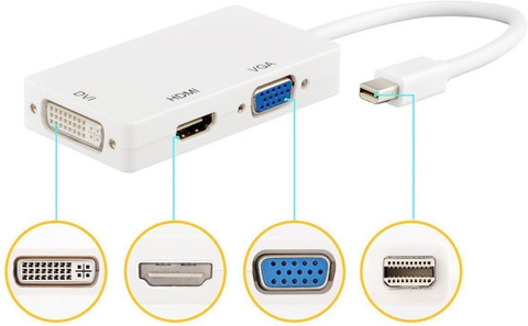 Tobo TV-out Cable Mini DisplayPort (thunderbolt) to DVI VGA HDMI