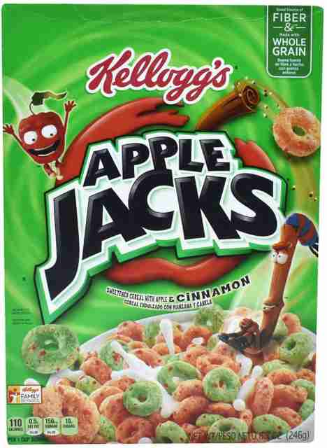 Kellogg's Apple Jacks, Sweetened Cereal with Apple & Cinnamon