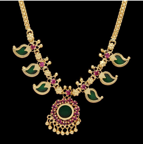 Kollam Supreme One Gram Gold Plated Traditional Necklace Gold