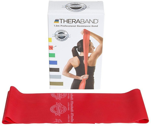 Theraband Red/ Medium Resistance Latex Free Exercise Band Feet( Length) x  Inches( Width) Resistance Band