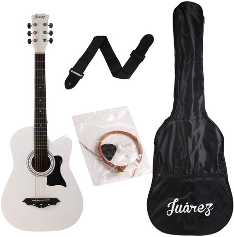 Juarez JRZ38C/WH Acoustic Guitar Linden Wood Ebony Right Hand
