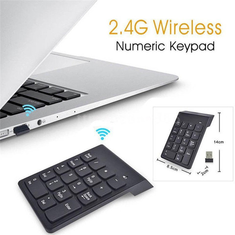 LipiWorld Mini Numeric Keypad 2.4GHz Wireless 18 Keys Pad for PC Laptop ...