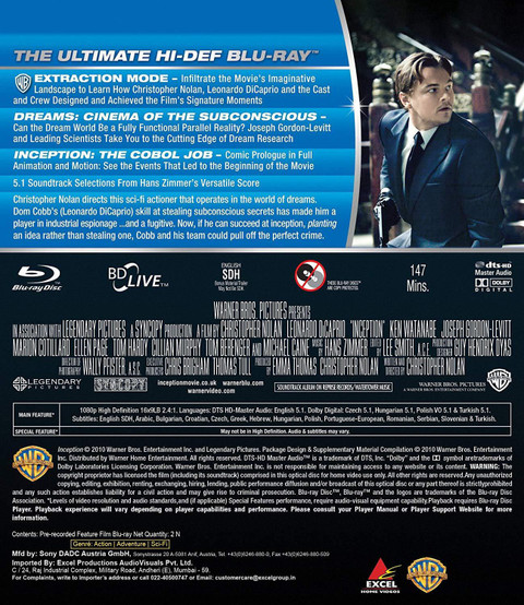 Inception (2-Disc) Price in India Buy Inception (2-Disc) online