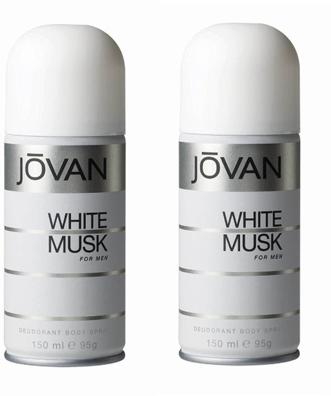 Jovan White Musk Deodorant Body Spray For Men 150ML Each (Pack of