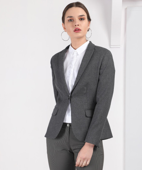 VAN HEUSEN Woven Single Breasted Formal Women Blazer Buy Dark