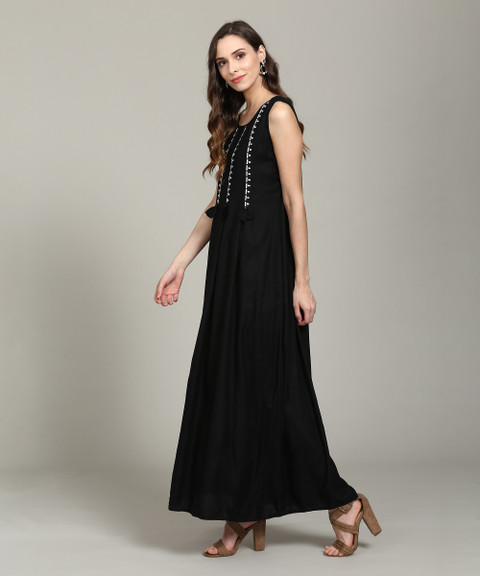 global desi black maxi dress Buy Scarza Black Maxi Dress Online in India