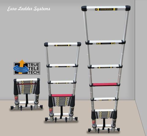EURO Telescopic ladder 5.4 meter ( 18 ft ) - Stores at 3.5 ft - New 10x ...