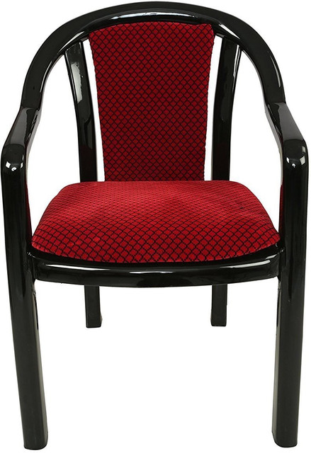 Supreme Ornate Black/Red Set of Plastic Living Room Chair