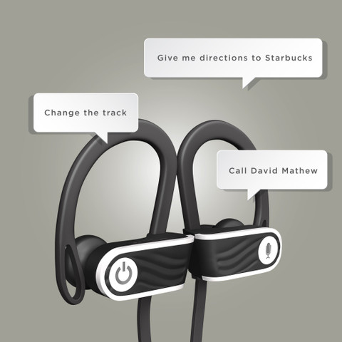 SoundLOGIC Voice Assistant Wireless Sport Earbuds Bluetooth