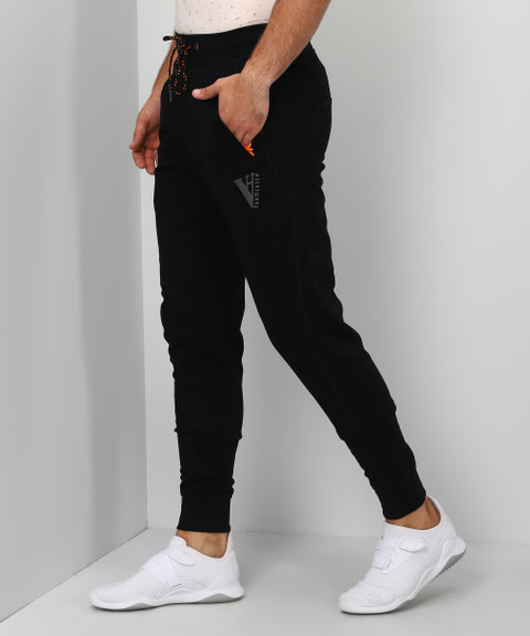 VAN HEUSEN Athleisure Men Black Solid Smart Tech Easy Stain Release Joggers  Solid Men Black Track Pants
